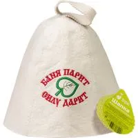шапка для бани баня парит, силу дарит! банные штучки