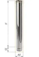 дымоход сталь-мастер утепленный нержавеющий (304/1 мм) ф115/200 l=1,0м
