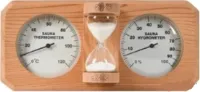 термометр с гигрометром банная станция, пес.часы, канад. кедр th-25-r silver, 212f, банный эксперт
