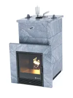 печь для бани изистим сочи premium в четырехстороннем кожухе закр. верх из талькохлорита