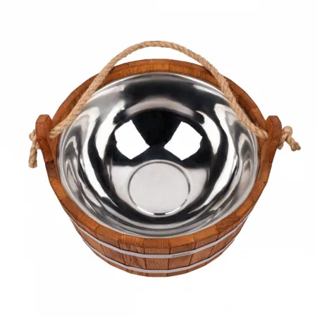 шайка 7,5л с нержавеющей вставкой woodson дуб 