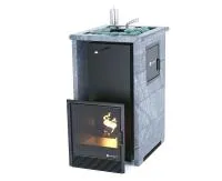 печь для бани изистим сочи м2 premium в трехстор. кожухе из талькохлорита откр.верх (вх.слева)