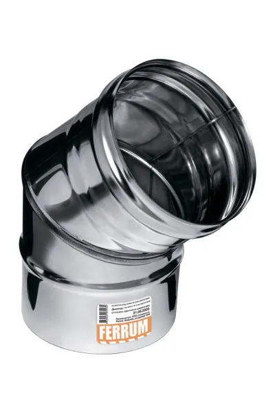 колено феррум угол 135°, нержавеющее (439/0,8мм) ф200